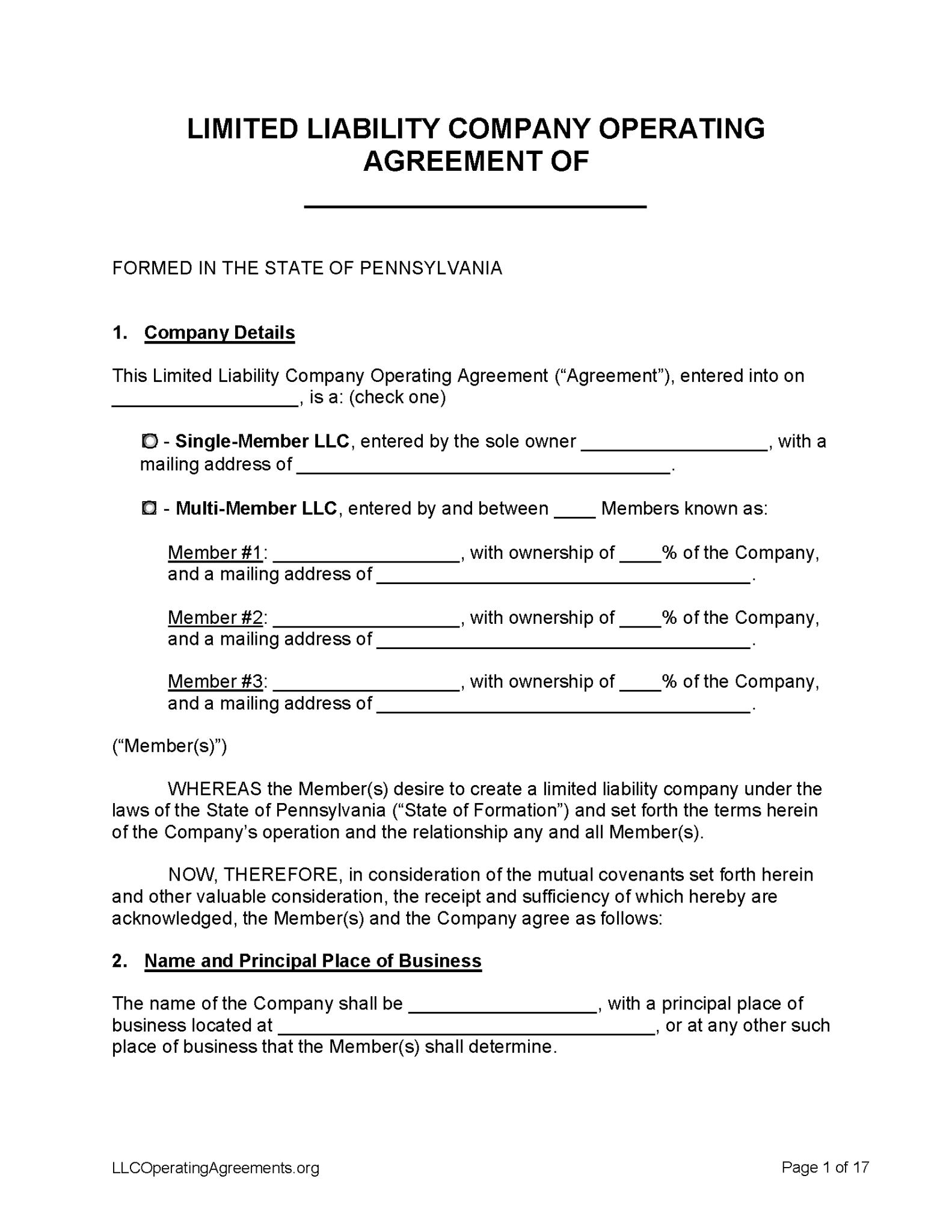 Free Oklahoma Llc Operating Agreements 2 Free Llc Operating