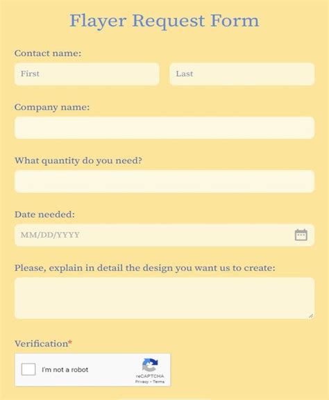 Free Online Flayer Request Form Template 123Formbuilder