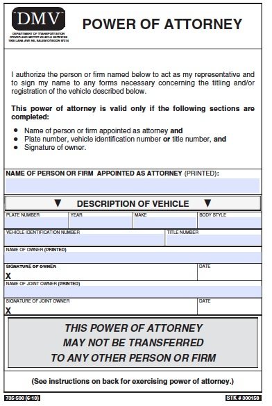 Free Oregon Power Of Attorney Forms Pdf Word