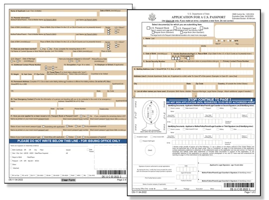 Free Passport Application Form Ds 11 Apply For A New Passport Pdf