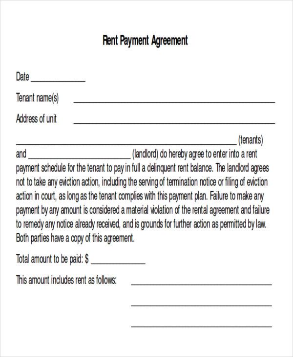 Free Payment Plan Agreement Template Pdf Word Eforms