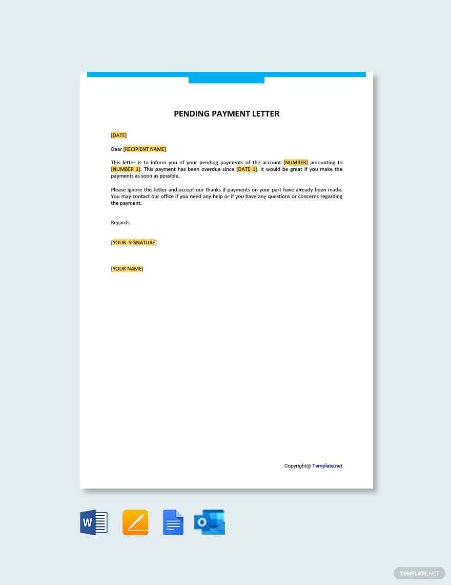 Free Pending Payment Letter Template Download Now