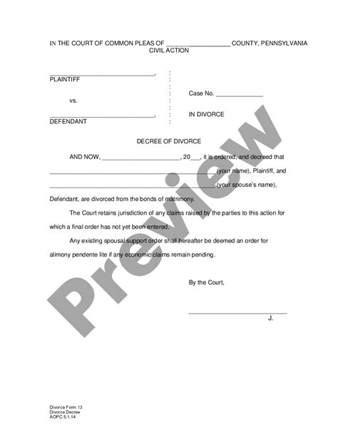 Free Pennsylvania Divorce Papers And Forms Youtube