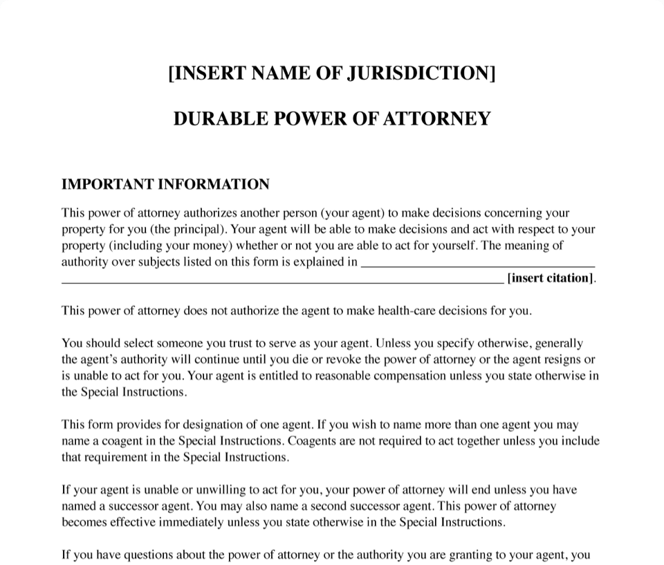 Free Power Of Attorney Poa Forms For Every State Lawdepot