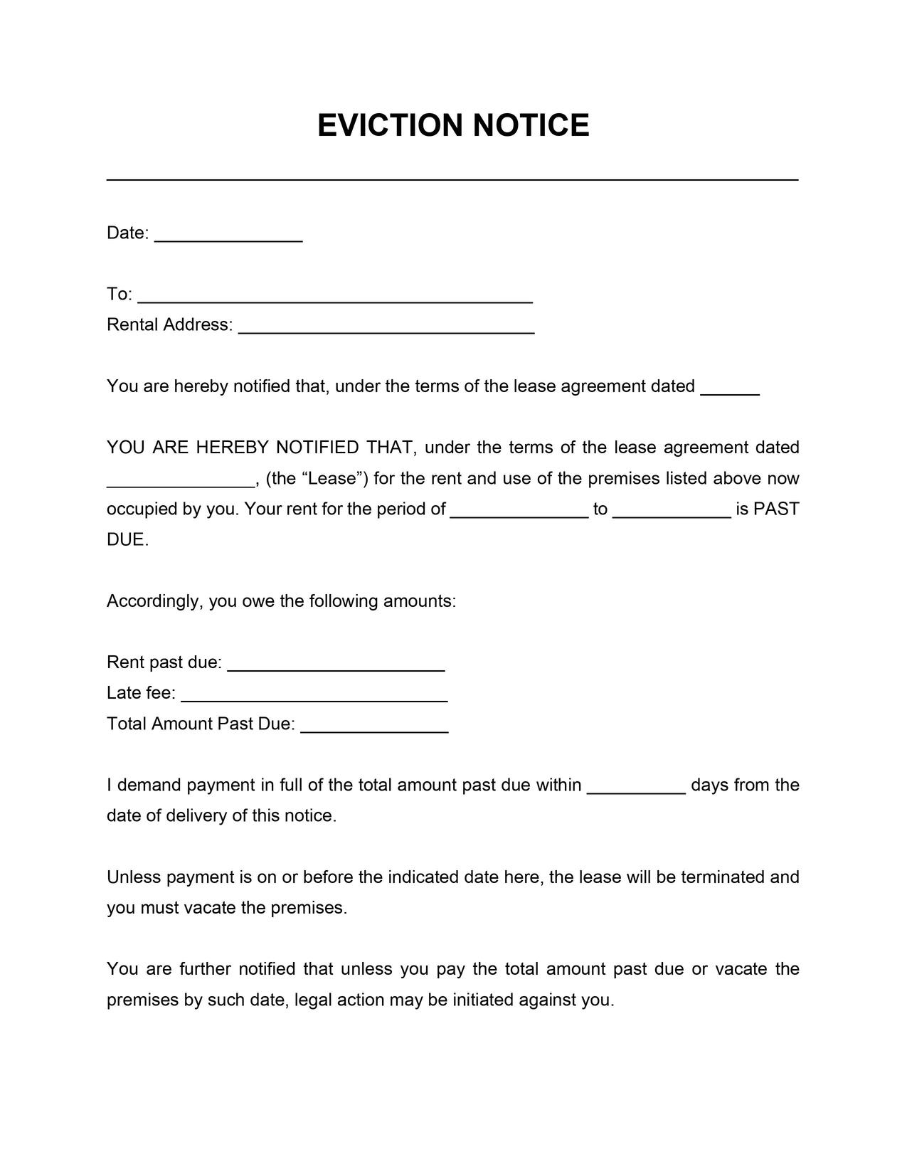 Free Printable 3 Day Eviction Notice Template Printable Templates