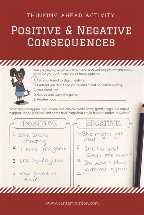 Free Printable Actions And Consequences Worksheets