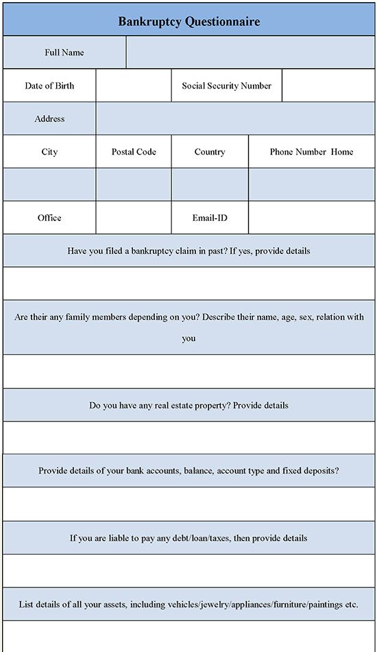 Free Printable Bankruptcy Forms Printable Forms Free Online