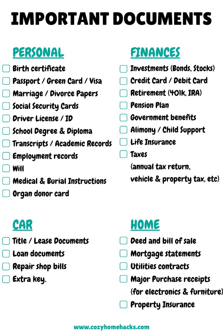 Free Printable Checklist Of Important Documents In 2022 Family Emergency Plan Family