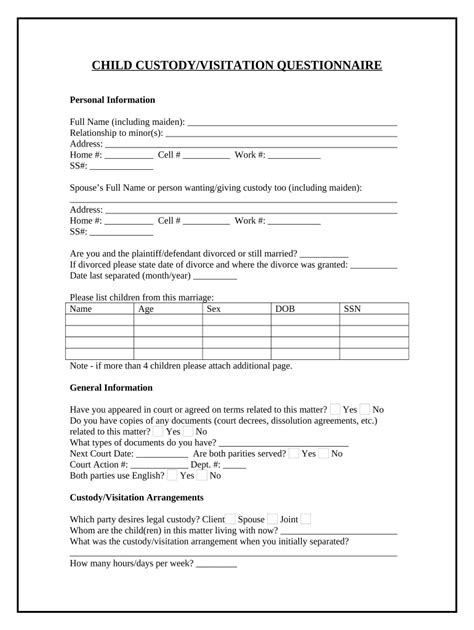 Free Printable Child Custody Forms Texas Fill Out Amp Sign Online Dochub