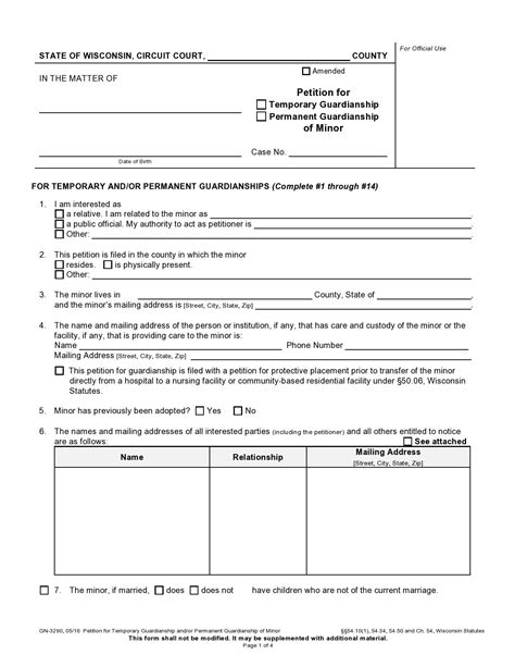 Free Printable Child Guardianship Forms New Sample Legal Guardianship