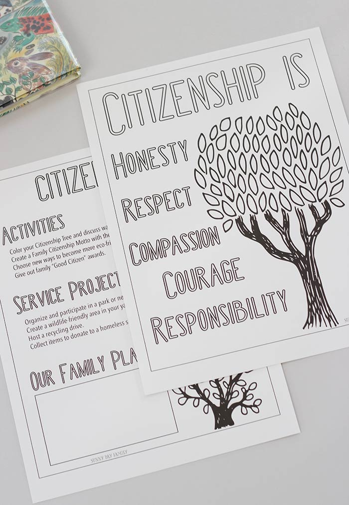 Free Printable Citizenship Activities For Kids Families Sunny Day