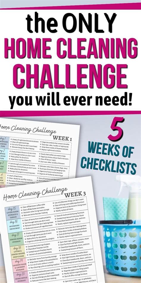 Free Printable Cleaning Organizing Challenge Week 5 Checklist