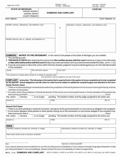 Free Printable Divorce Forms Michigan Tutoreorg Michigan Divorce