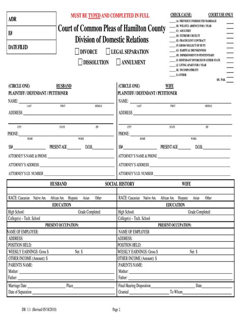 Free Printable Divorce Papers Ohio Tutore Org Master Of Documents