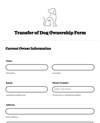 Free Printable Dog Transfer Of Ownership Form