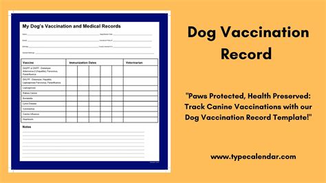 Free Printable Dog Vaccination Record Template Keep Your Pet Amp 39 S Health In Check