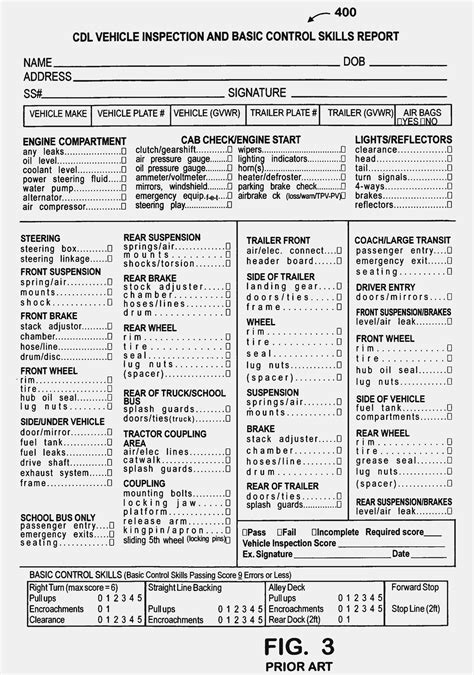 Free Printable Dot Pre Trip Inspection Form