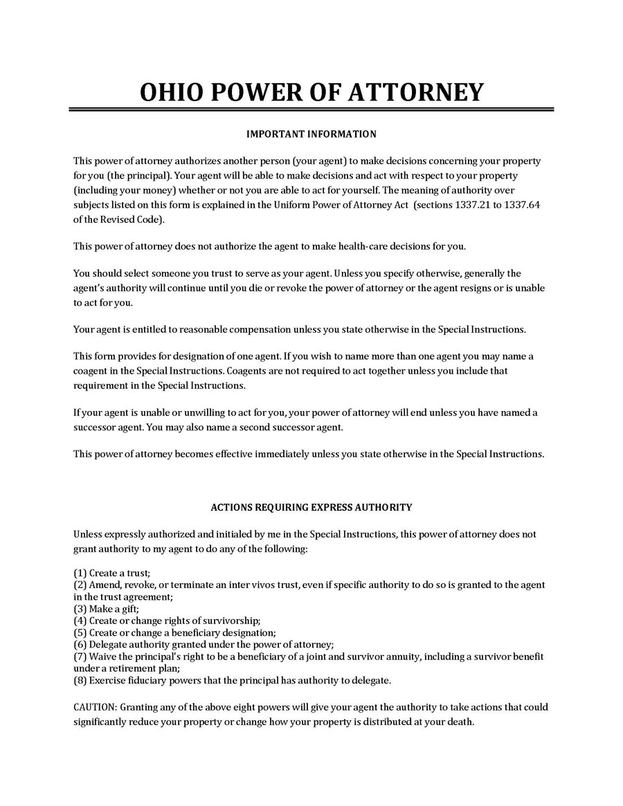 Free Printable Durable Power Of Attorney Forms