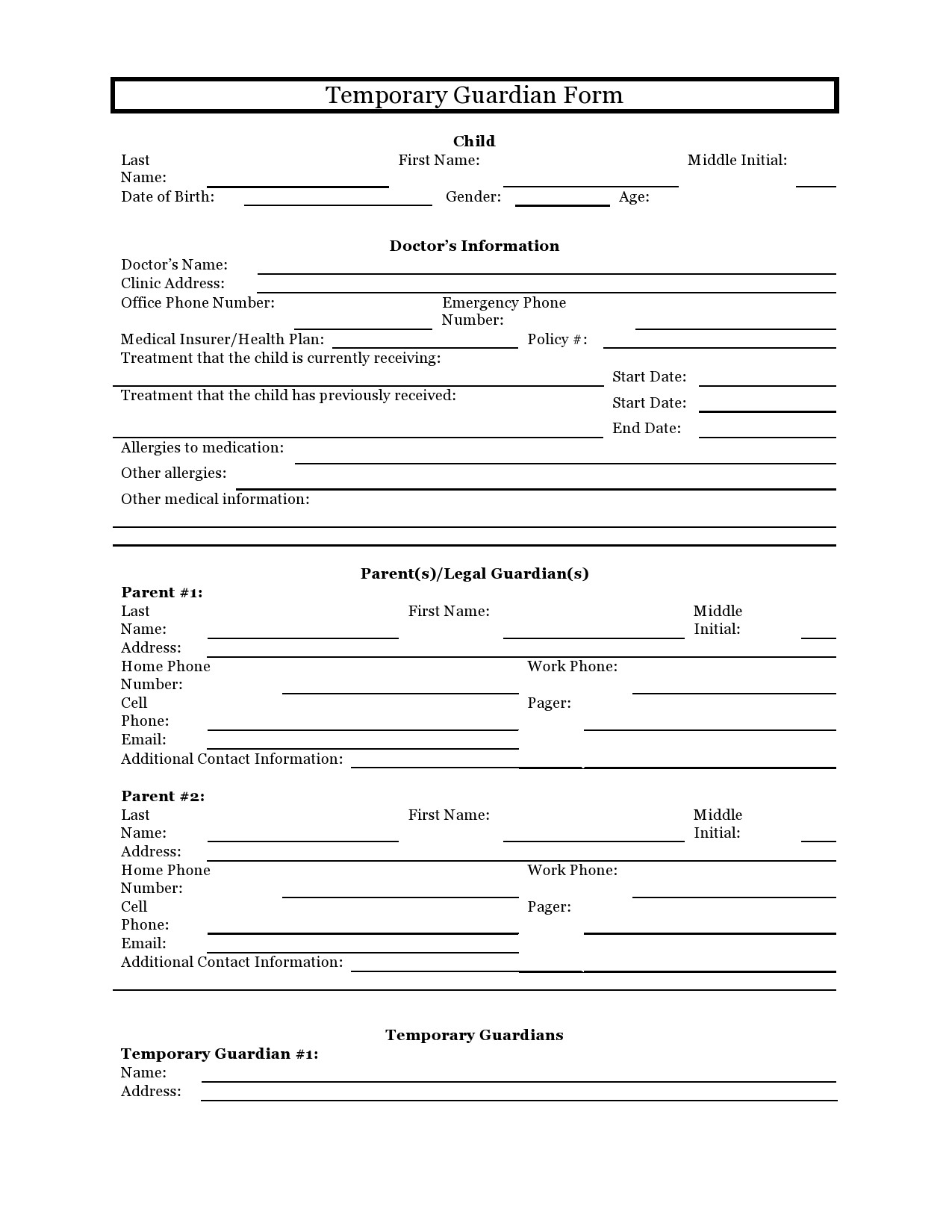 Free Printable Guardianship Forms Florida Printable Form Templates And Letter