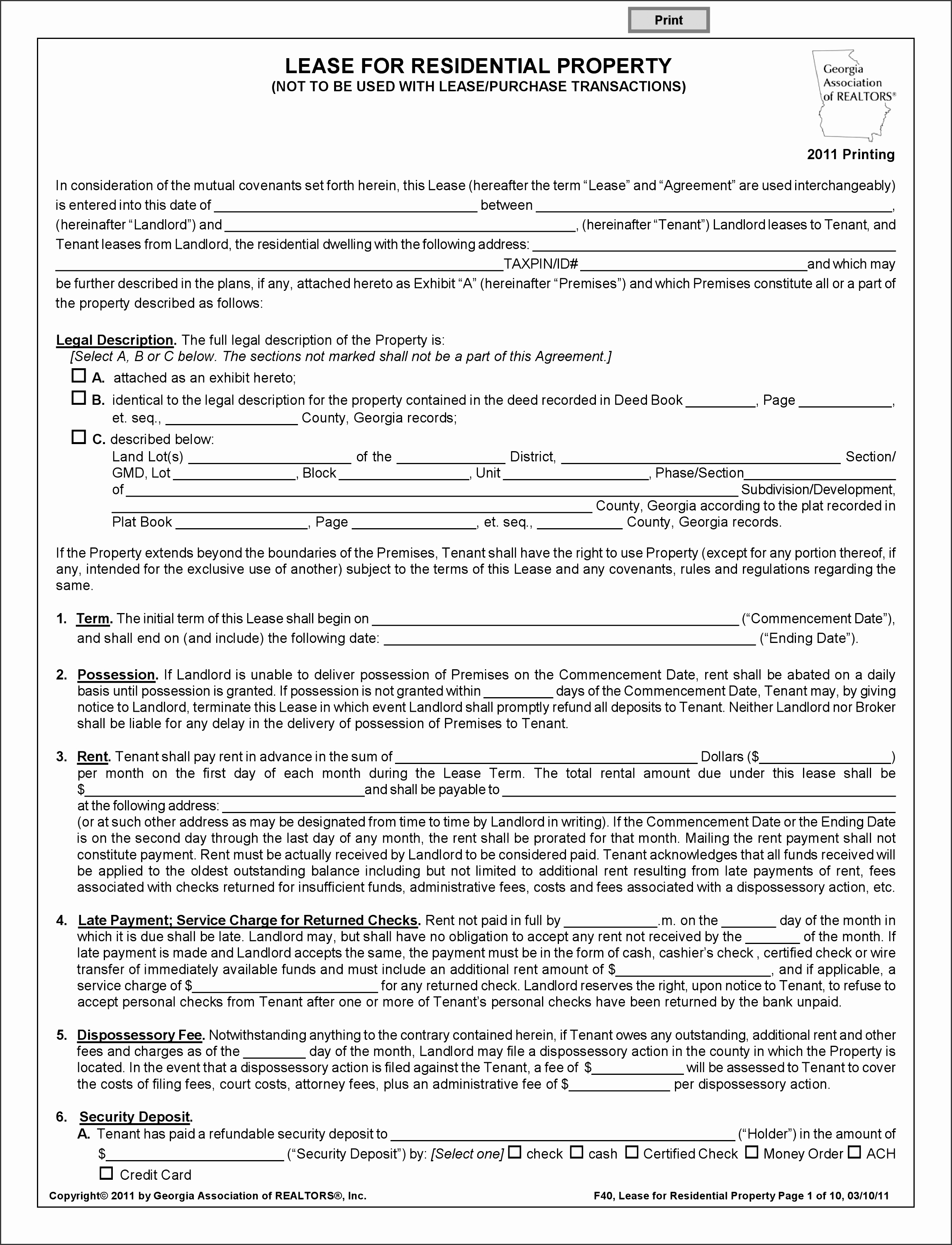 Free Printable Lease Agreement Forms Free Printable