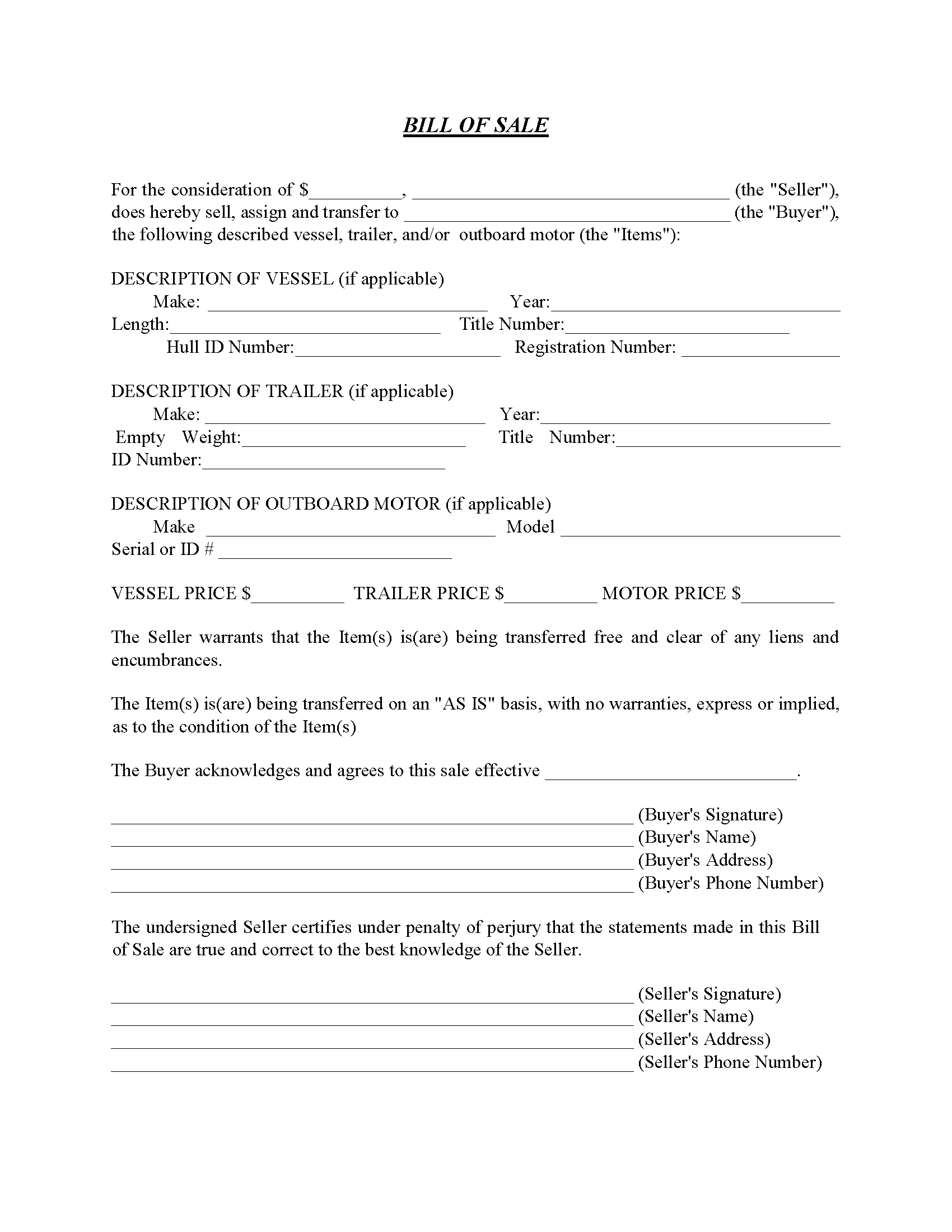 Free Printable Legal Forms