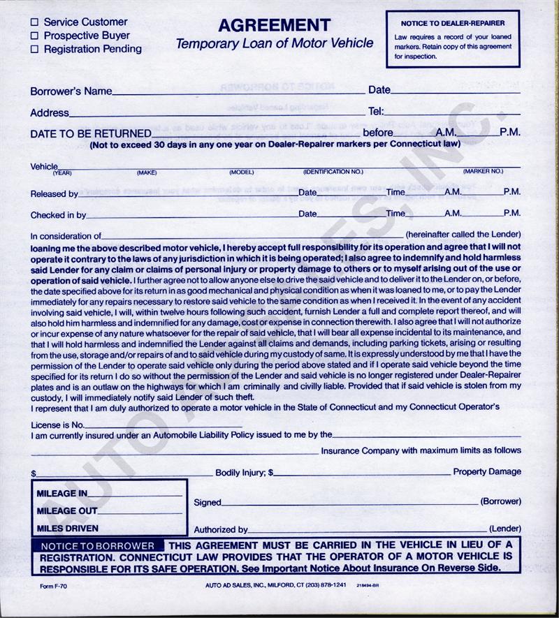 Free Printable Loan Document Form Generic