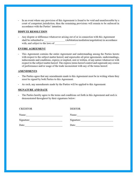 Free Printable Payment Agreement Template Printable Templates Free