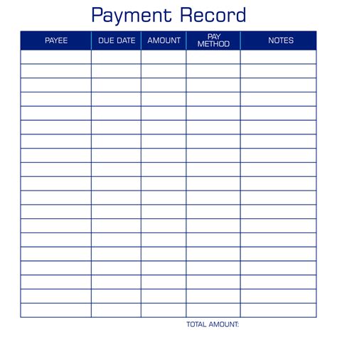 Free Printable Payment Log Excel Templates