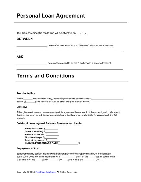 Free Printable Personal Loan Forms Free Printable A To Z