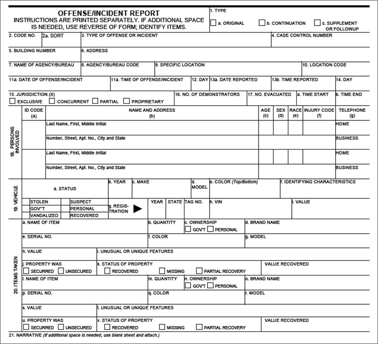 Free Printable Police Report Template Printable Templates Free