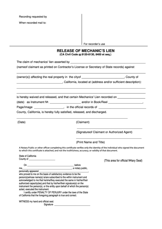 Free Printable Property Lien Form California Printable Forms Free Online