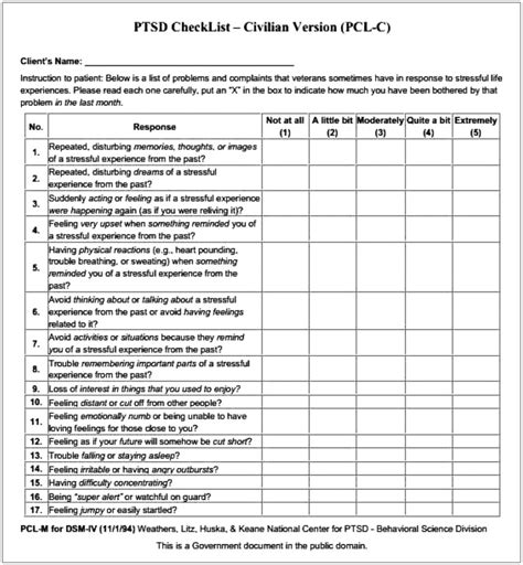 Free Printable Ptsd Worksheets