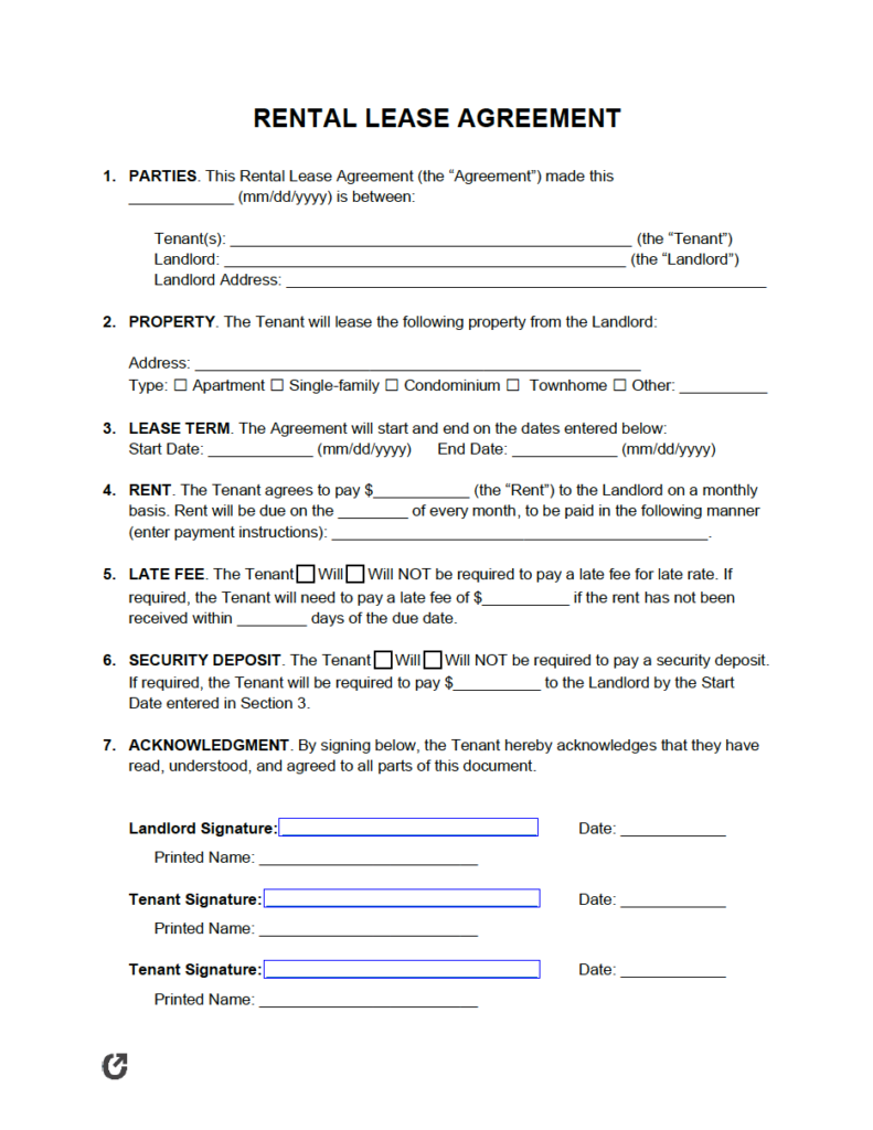 Free Printable Rental Agreements Free Printable Templates