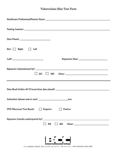 Free Printable Tb Test Forms