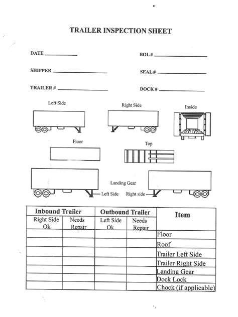 Free Printable Trailer Inspection Form