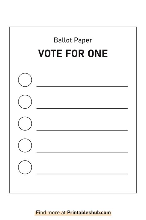 Free Printable Voting Ballot Template