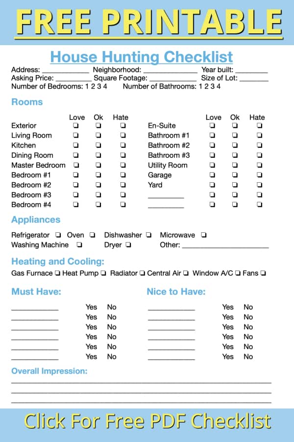 Free Property Viewing Checklist Your Clients Will Love House Hunting