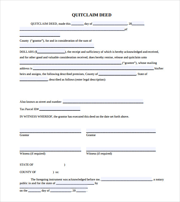 Free Quitclaim Deed Form Printable Pdf Word