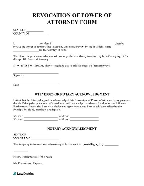 Free Revocation Of Power Of Attorney Form Michigan Adobe Pdf