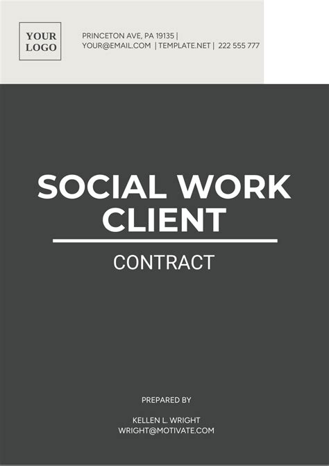 Free Social Work Client Contract Template Word Example Steemfriends