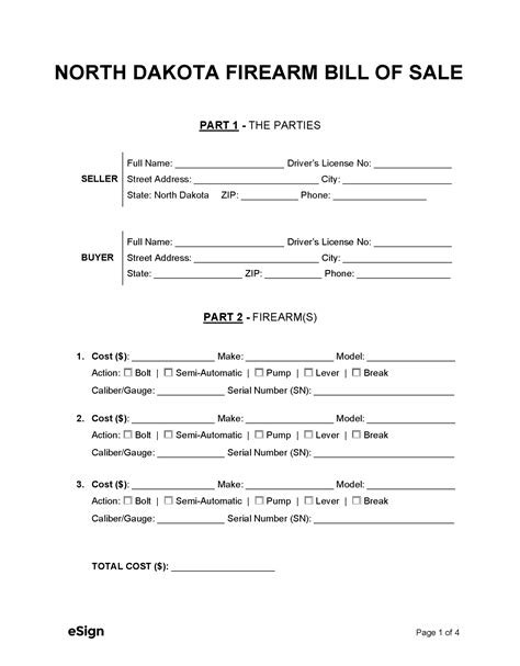 Free South Dakota Firearm Bill Of Sale Form Pdf Amp Word