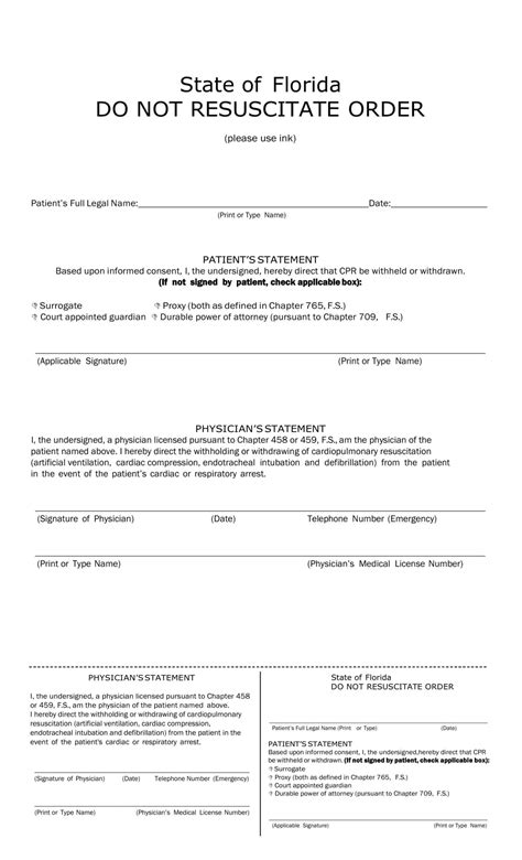 Free Virginia Do Not Resuscitate Dnr Order Form Pdf Eforms