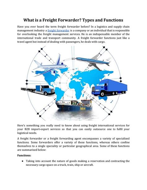 Freight Forwarder Types And Functions By Nataleejons Issuu