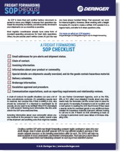 Freight Forwarding Sop Checklist Fact Sheet Customs Broker Freight