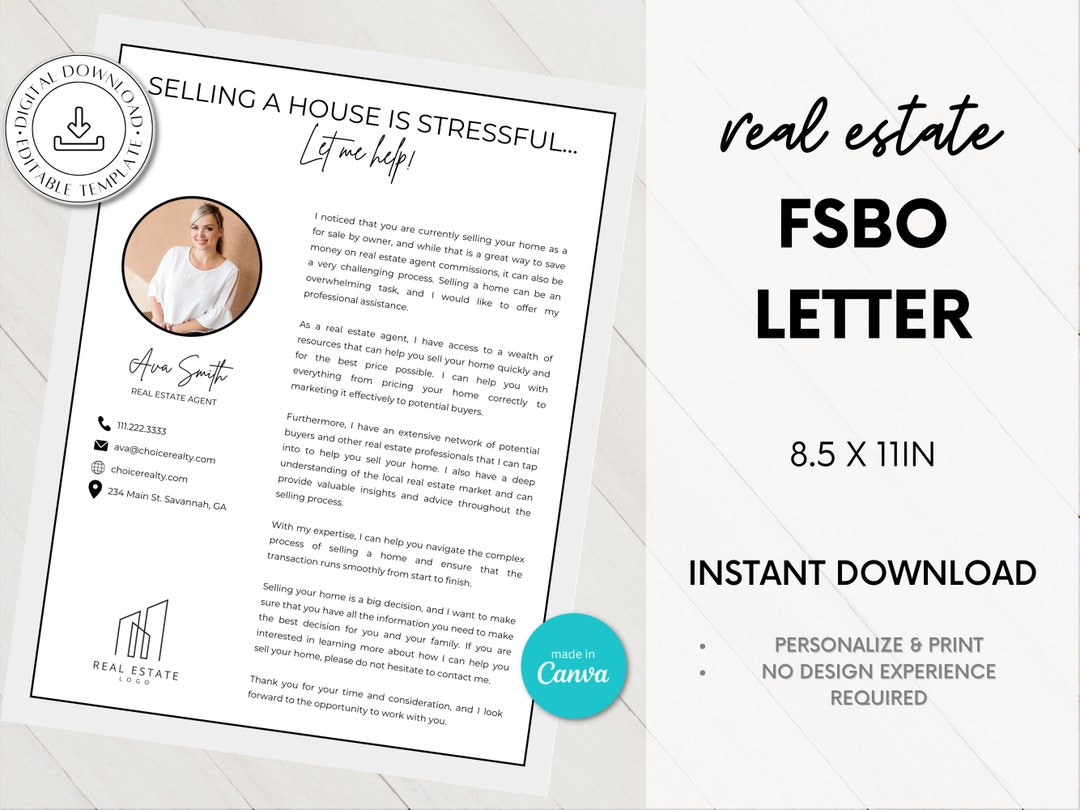 Fsbo Letter Expired Listing Flyer Template Real Estate Etsy