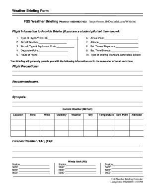 Fss Weather Briefing Form 2003 2024 Fill And Sign Printable Template Online