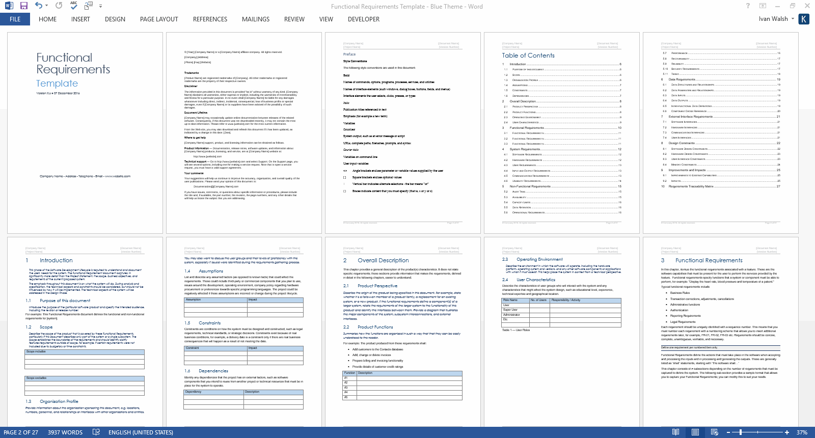 Functional Requirements Templates Templates Forms Checklists For Ms