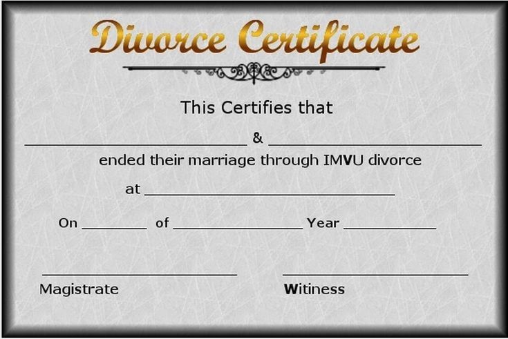 Funny Fake Divorce Papers