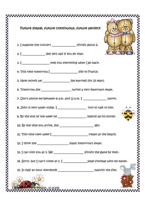 Future Tenses Worksheets