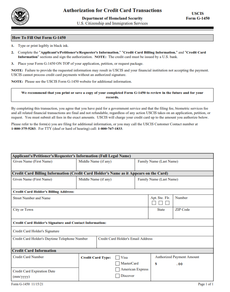 G 1450 Authorization For Credit Card Transactions Explained